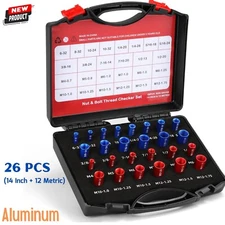 Nut Bolt Thread Checker Socket Hole Gauge SAE Metric Garage Car Mechanical Shop