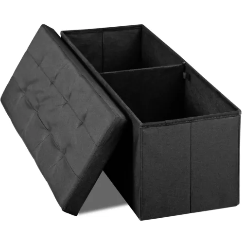 Folding Storage Ottoman Bench Foot Rest Foot Stool for Bedroom Entryway Indoor - Imagen 32 de 93