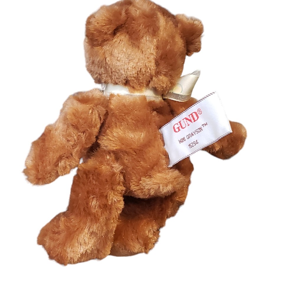 GUND Mini GRAYSON Jointed Stuffed Brown Bear 5.5 inches Excellent