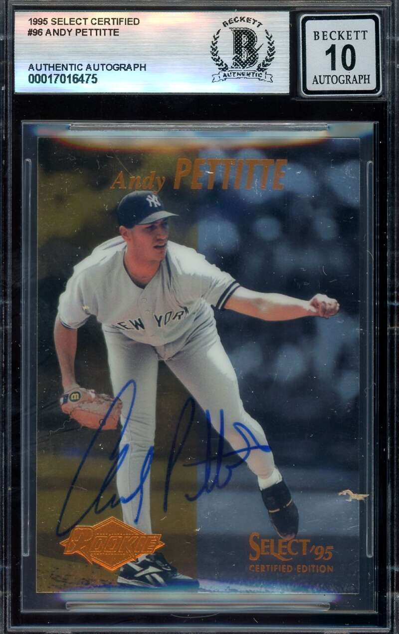 Andy Pettitte Gem Mint 10 Beckett BAS Signed 1995 Select Rookie Autograph