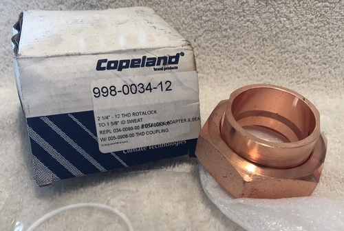 Emerson Copeland 2 1/4" - 12 THD Rotalock to 1 5/8" ID Sweat 998-0034-12