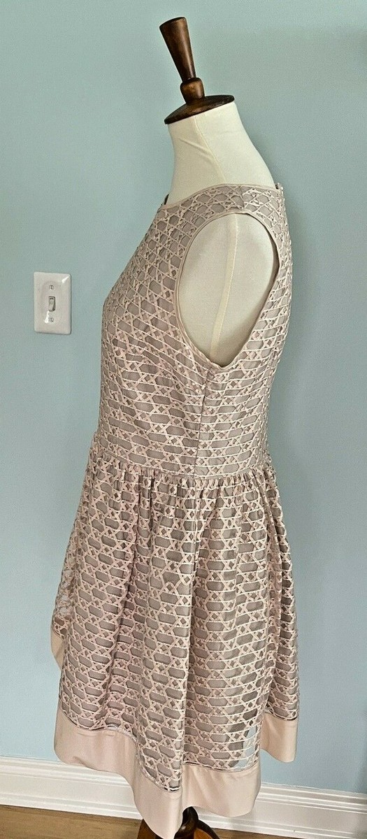 RED VALENTINO DRESS Blush Ribbon Patterned Sleeveless Full