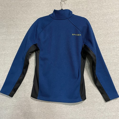 Spyder Outbound 1/4 Zip Pullover Raglan - Sleeve Logo Blue Black Neon Men's M - Picture 8 of 16