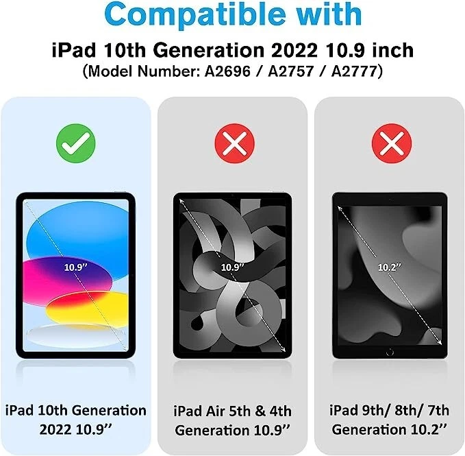 2-Pack For iPad 10th Generation Tempered Glass Screen Protector Privacy / Clear - Image 4 of 4