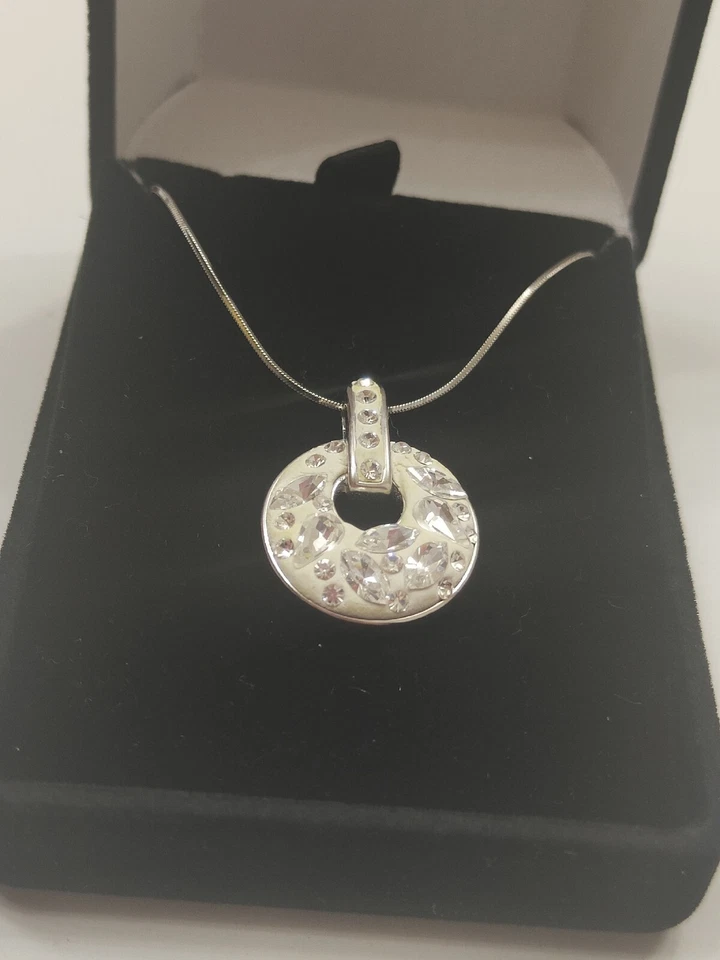 collana argento 925 donna con Ciondolo Zirconi Bianco Silver - Immagine 2 di 4