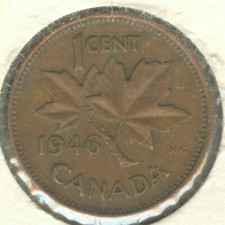 Canada 1946 Penny Canadian 1 Cent Coin 1c *EXACT* COIN