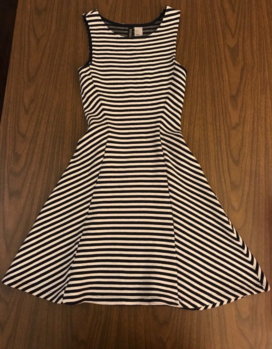 h&m striped skater dress Rib-Knit Dress with Flared Skirt