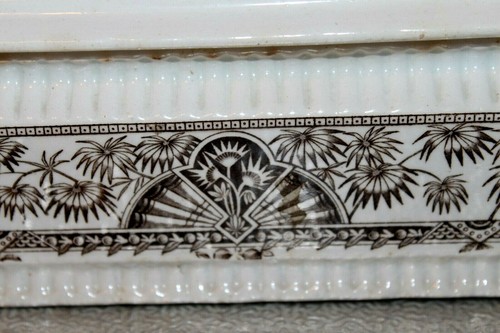 Antique 1885c Wallis Gimson Alexandria Sauce Tureen Earthenware : RARE - Picture 4 of 12