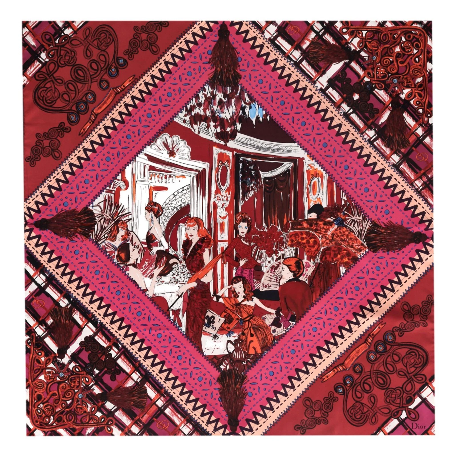 Foulard Carré en soie imprimé Christian Dior
