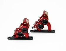 Red Juin Tech ETF 4-Piston Flat Mount Brakes For Shimano Mineral Oil 160mm Set