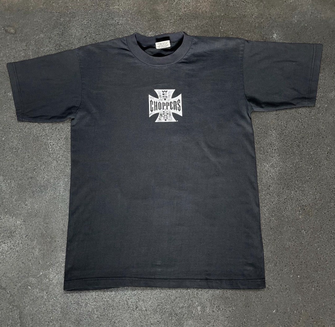 Vintage 90s West Coast Choppers Jesse James Faded Black Shirt Rare