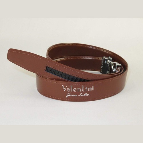 Mens VALENTINI Leather Belt Automatic Adjustable Removable Buckle V506S Cognac - Picture 4 of 6