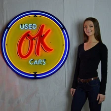 Neonetics Neonetics Gm Ok Used Cars 36" Neon Sign In Metal Can 9CHVOK