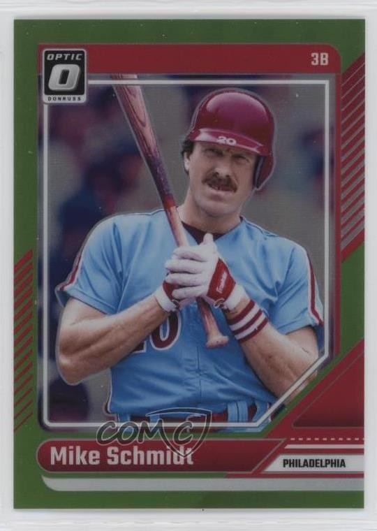 2024 Panini Donruss Optic Lime Green Prizm 34/149 Mike Schmidt #31 HOF 04br