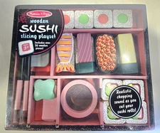 Melissa & Doug Sushi Slicing Wooden Play Food Set