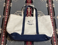 LL Bean Boat and Tote Canvas Bag USA Large Vintage T46