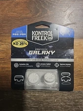 White Galaxy Kontrol Freek PS5 Performance Thumbsticks Analog Sticks Caps PS4