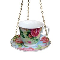 Gartendeko Vogelfutterplatz Teetasse VöGel Landhausstil Futterstelle Keramik