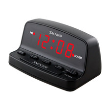 Sharp Digital Alarm Clock Loud Alarm Snooze Keyboard Controls Led Display Black Sharp Digital Alarm Clock Loud Alarm Snooze Keyboard Controls Led Display Black