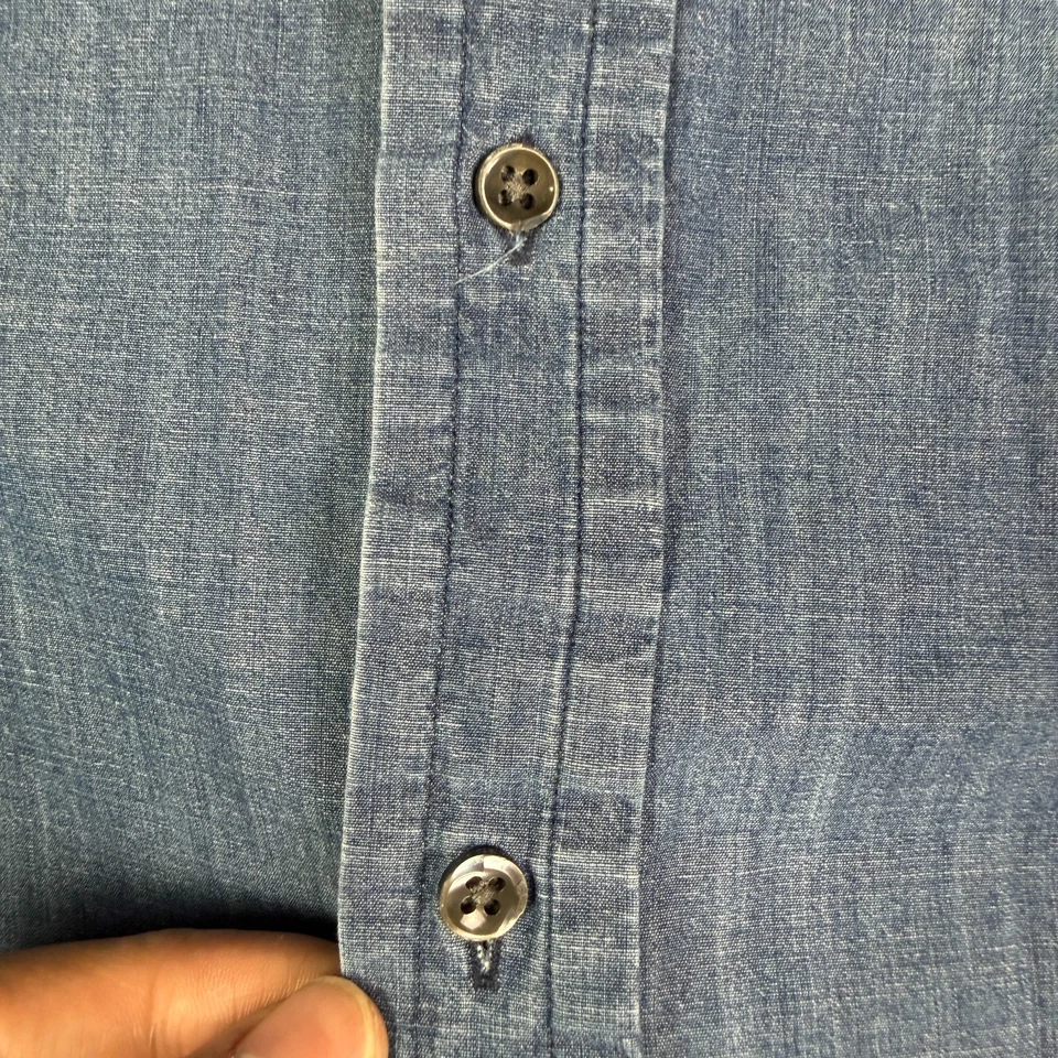 Ralph Lauren Shirt Mens M Blue Chambray Denim Long Sleeve Button Up Black Tag - Image 4 of 4