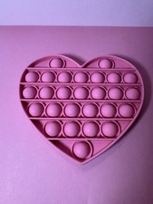 HEART Pink PUSH POP SILICONE FIDGET TOY ANXIETY STRESS BUBBLE IT