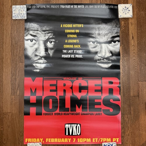 Vintage Original Larry Holmes vs. Ray Mercer Boxing Fight Large Poster 27”x 40”