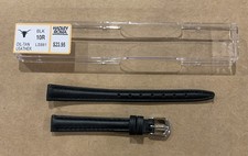 10mm Genuine Oil Tan Leather Ladies Watch Band Strap - Black - LS881 - 10R