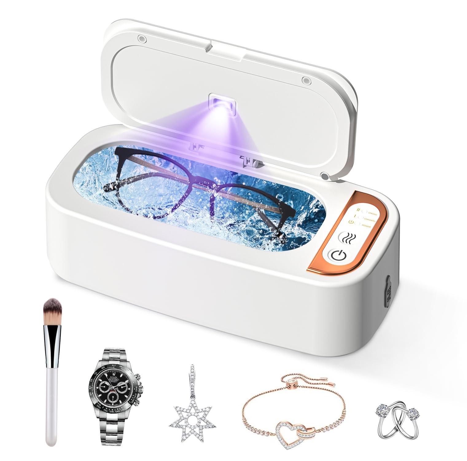 48KHz UV Ultrasonic Cleaner Rechargeable Professional Jewelry Eyeglasses Sterilizer