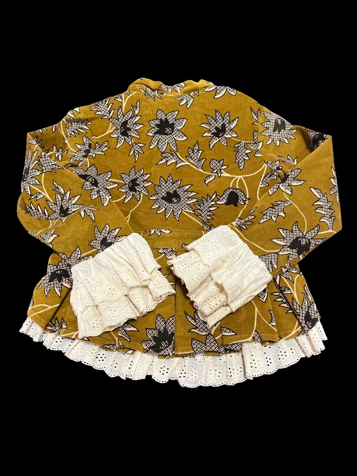 Mustard Pie/Matilda Jane-Jacket--Sz 10-Mustard/Brown-Beige eyelet-Item-A11 - Image 4 of 4