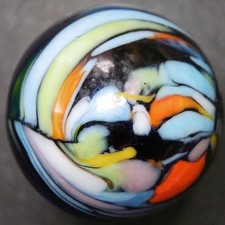 Vintage Christensen Agate Cobalt Blue Base Guinea Marble. .65