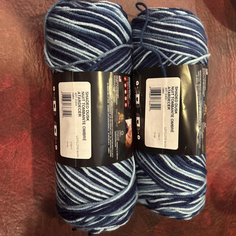 LOT of 2 RED HEART SUPER SAVER SHADED DUSK Acrylic Yarn E300 5oz 244yds Vintage - Image 2 of 3