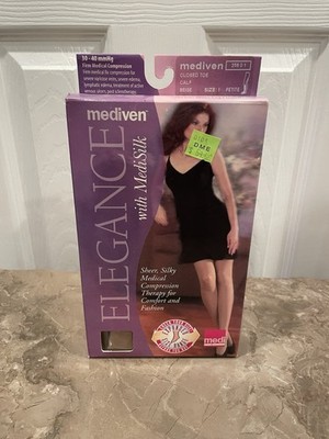 Mediven 25801 30-40 mmHg Calf Compression Stockings Closed Toe Beige Sz I Petite