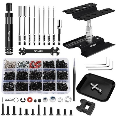 EPINON RC Car Repair Work Stand Tool Set 360 Degree Universal, Black 