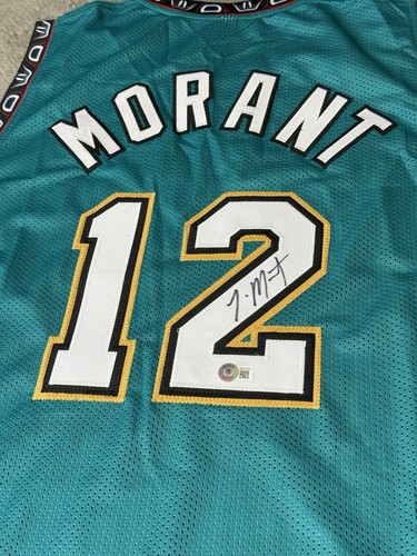 Ja Morant Authentic Signed Teal Throwback Pro Style Jersey Autographed BAS - Picture 2 of 13