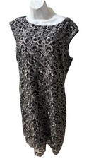 Lauren Ralph Lauren Metallic Embroidered FloralCap Sleeve Sheath DressSize 18#26