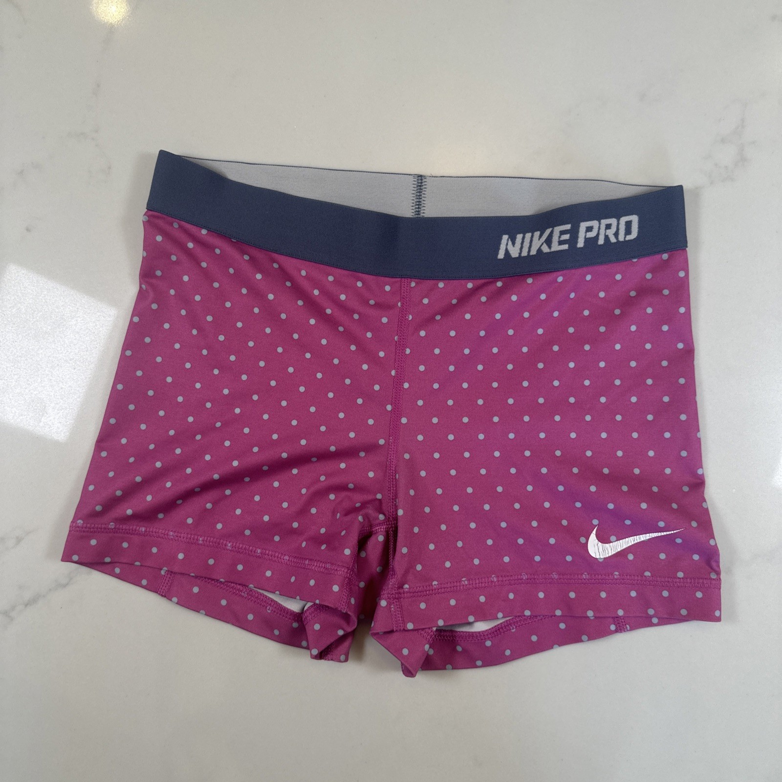 Nike Pro Women’s Size S Pink Polka Dot Compression Shorts Dri-Fit Boy Short