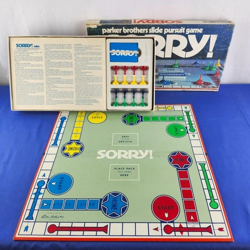 VINTAGE Sorry COMPLETE Parker Brothers 1972 Classic Board Game
