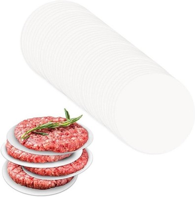 100 Pcs Burger Patty Paper Hamburger Parchment Papers 4 Inch Non-Stick Round Ham