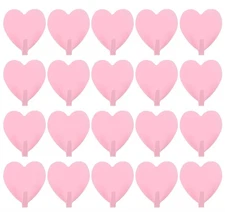 20 pcs Love Heart Coat Hooks Pink Wall Mounted Hooks Coat Hanger Metal Stainl...