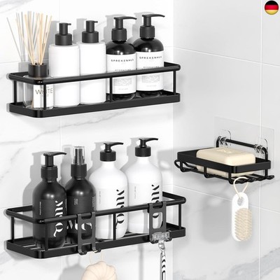 YASONIC Duschregal ohne Bohren mit Seifenschale - Rostfreier & Stabiler