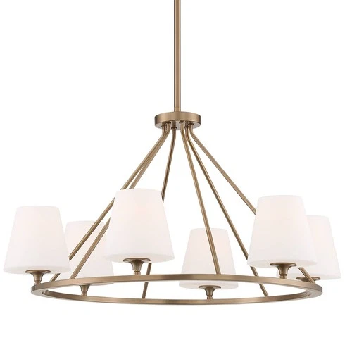 Crystorama Keenan 31 1/4"W Vibrant Gold 6-Light Chandelier - Picture 5 of 9