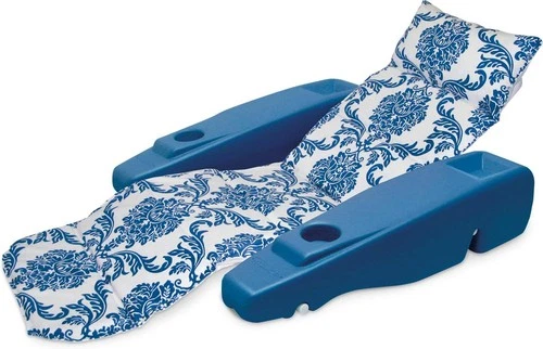 Poolmaster Swimming Pool Adjustable Floating Chaise Lounge, Royal Hawaiian, Blue