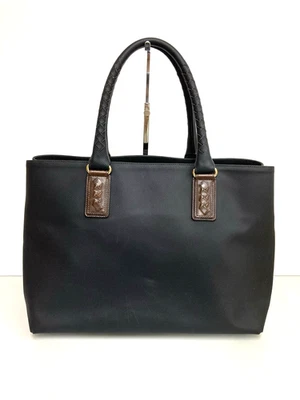 sac fourre-tout en cuir PVC bleu marine foncé Bottega Veneta Marco Polo... - Photo 1/4
