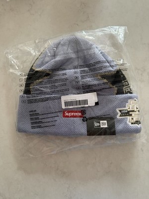 Supreme SS26 New Era Stars Beanie Woven Patches Logo Lavender NEW