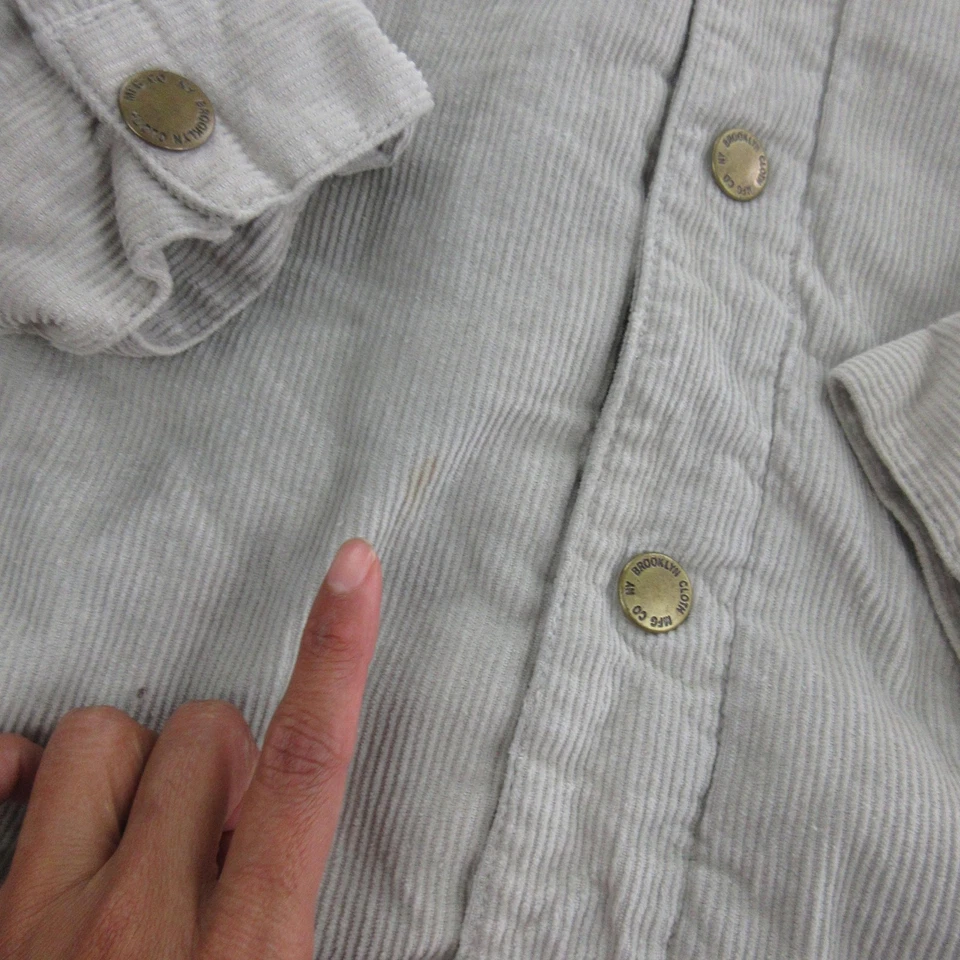 Chaqueta Brixton Para Hombre Grande Gris Claro Pana Sherpa Forrada Camionero Cuello Polar Foto 3 de 4