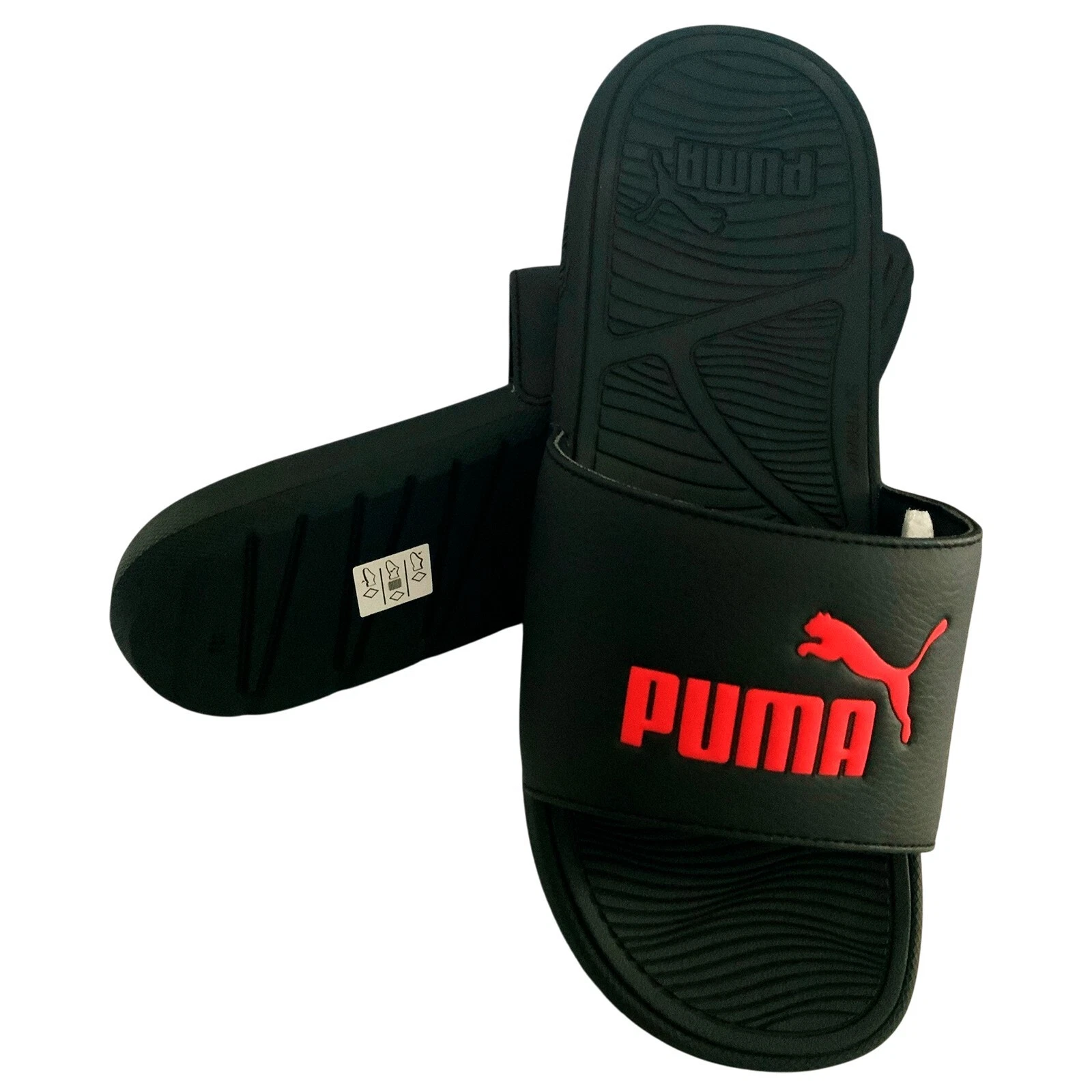 MSRP $48 99 NUOVI CON ETICHETTE PUMA COOL CAT SPORT SANDALI DA UOMO NERI ROSSI SLIP ON SLIDES 7 11