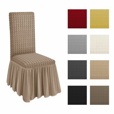 Coprisedie Eleganti Con Volant - Coppia Di 2 In Tessuto Bolle (Colore Bordeaux)