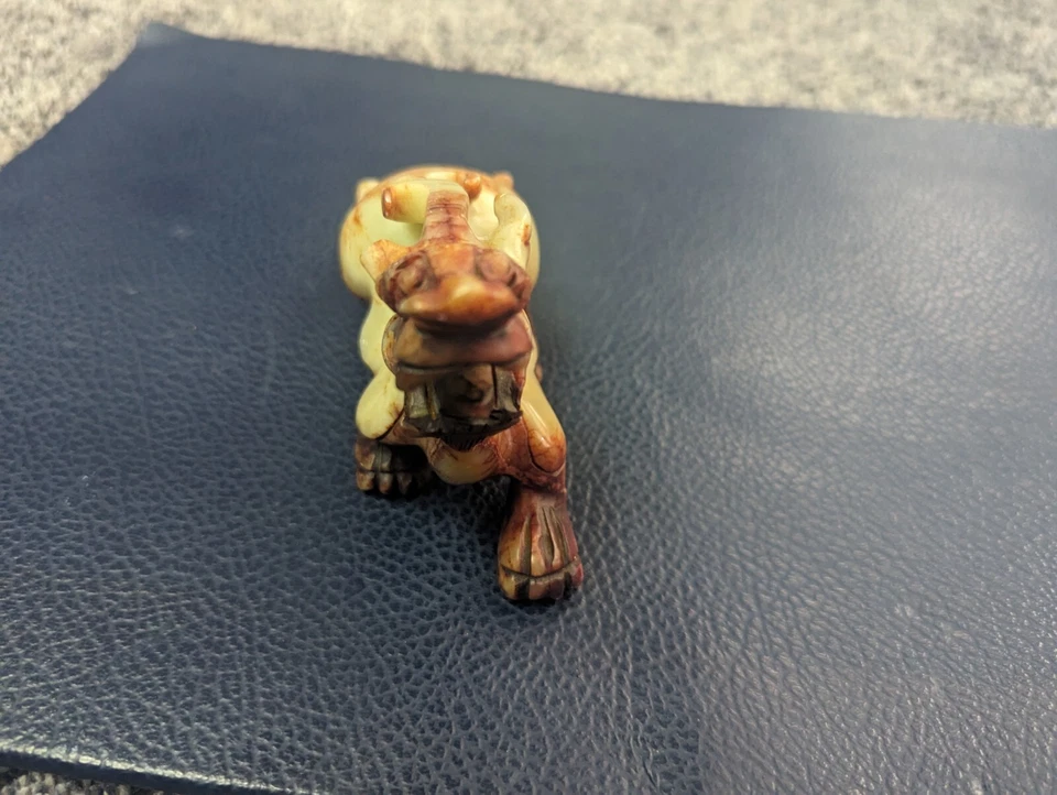 Dragón chino mítico tallado a mano piedra bestia Pixiu de colección Foto 2 de 4