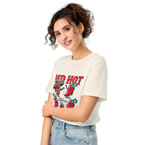 Red Hot Silly Peppers Organic T-Shirt – Vintage Meme, Festival Concert Tee - Picture 2 of 13