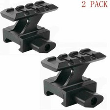 2Pcs 3 Slots High Riser Mount Scope Base Mount Fits 20mm Picatinny Rail Black US